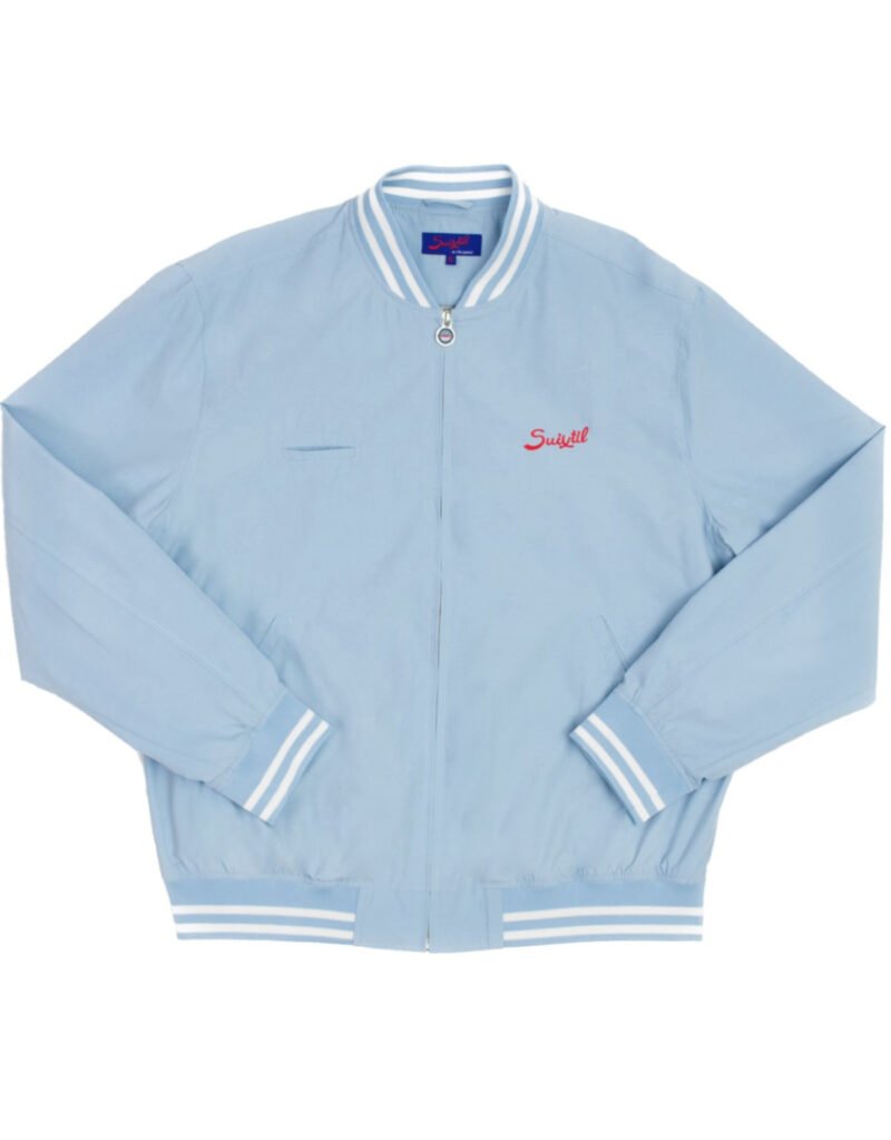 Suixtil Men's Barcelona Summer Racer Bomber Jacket, Argentine blue