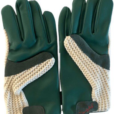 Suixtil Men's British racing green Grand Prix Race Leather & Stringback Cotton Driving Gloves