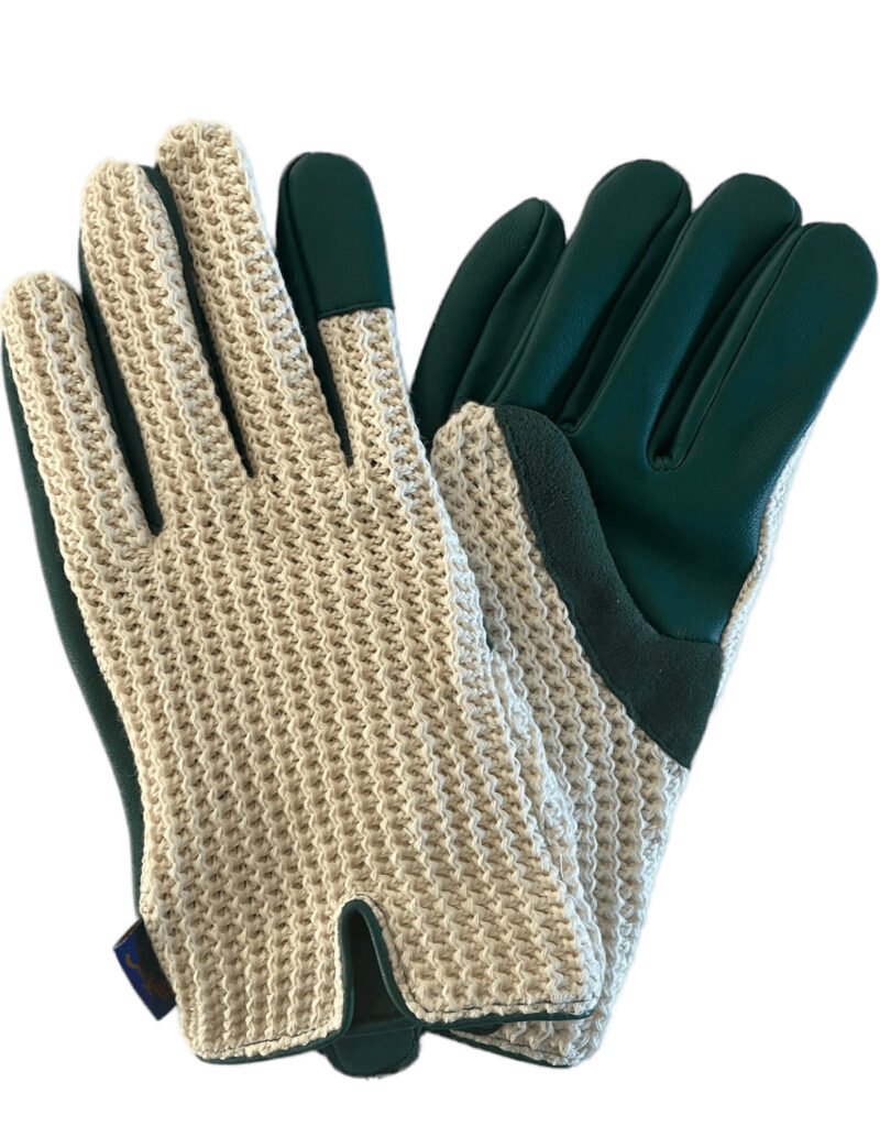 Suixtil Men's British racing green Grand Prix Race Leather & Stringback Cotton Driving Gloves