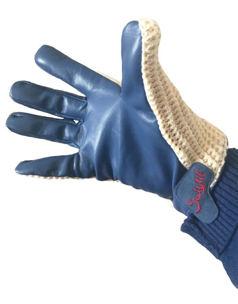 Suixtil Men's French blue Grand Prix Race Leather & Stringback Cotton Driving Gloves