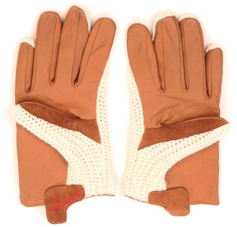 Suixtil Men's Cognac Grand Prix Race Leather & Stringback Cotton Driving Gloves