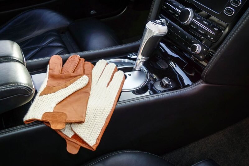 Suixtil Men's British racing green Grand Prix Race Leather & Stringback Cotton Driving Gloves