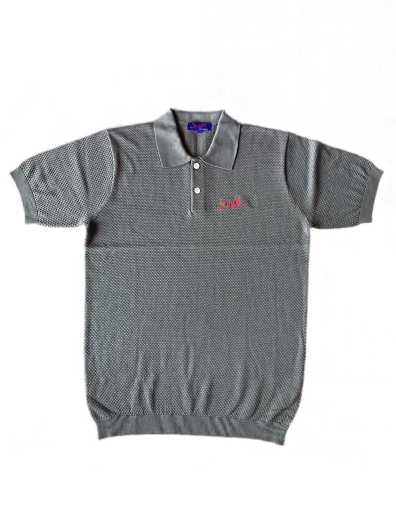 Suixtil 100% Pima cotton Nassau short sleeve polo, graphite grey