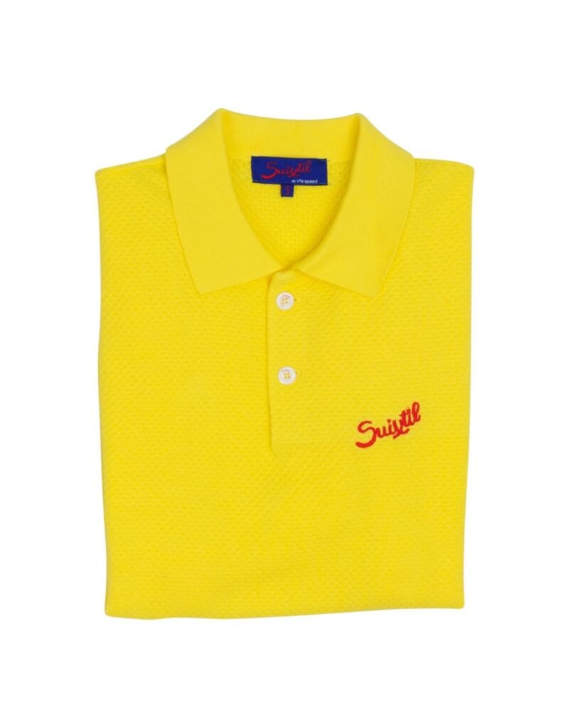 Suixtil 100% Pima cotton Nassau short sleeve polo, Belgian yellow