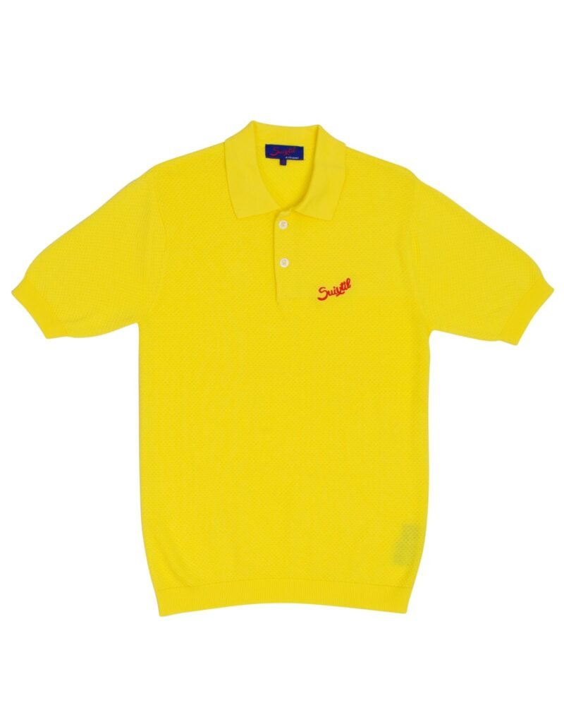Suixtil 100% Pima cotton Nassau short sleeve polo, Belgian yellow