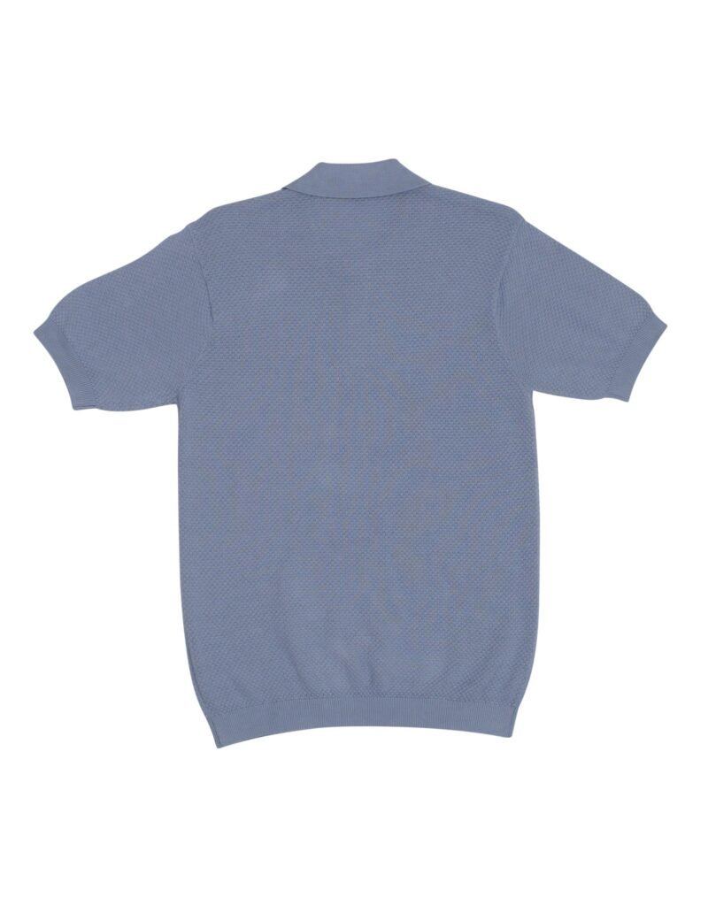 Suixtil 100% Pima cotton Nassau short sleeve polo, light blue