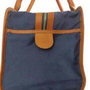 The Track Helmet Bag - cotton canvass & full-grain leather - Navy 4