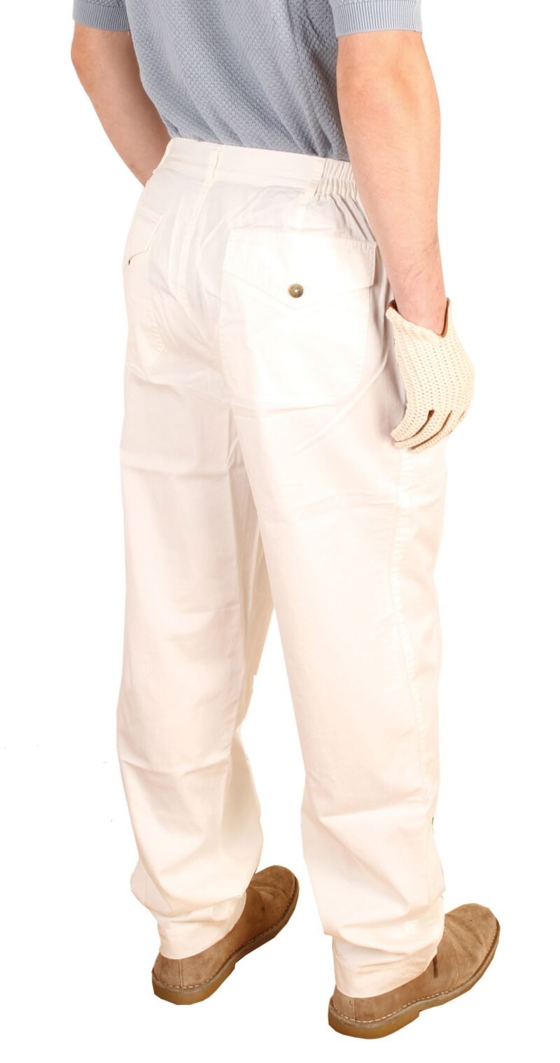 Suixtil Men's 100% Fine Cotton Twill Modena Race Pant, German white