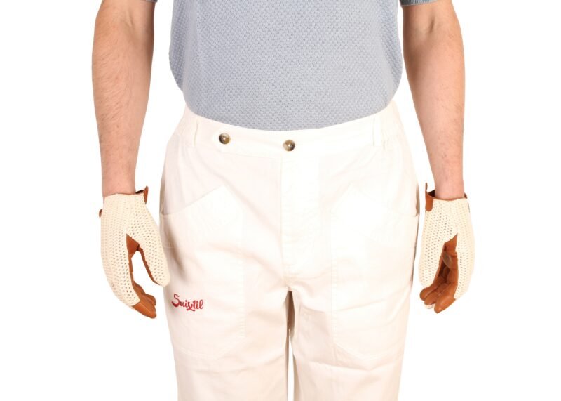 Suixtil Men's 100% Fine Cotton Twill Modena Race Pant, German white