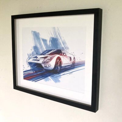 Exclusive Rafael Varela poster, 60 years Ford GT40,  Le Mans 1964