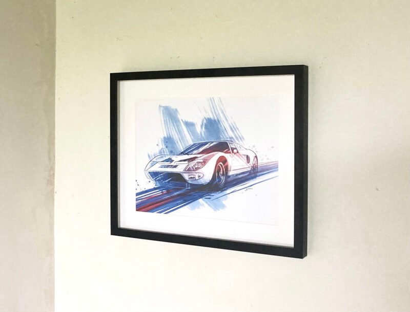 Exclusive Rafael Varela poster, 60 years Ford GT40,  Le Mans 1964