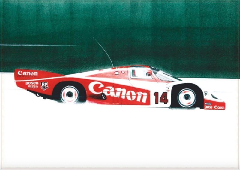 Exclusive Peter Stevens print, Richard Lloyd Porsche 956,  Le Mans 1983